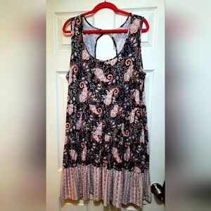 Paisley Open Back Dress